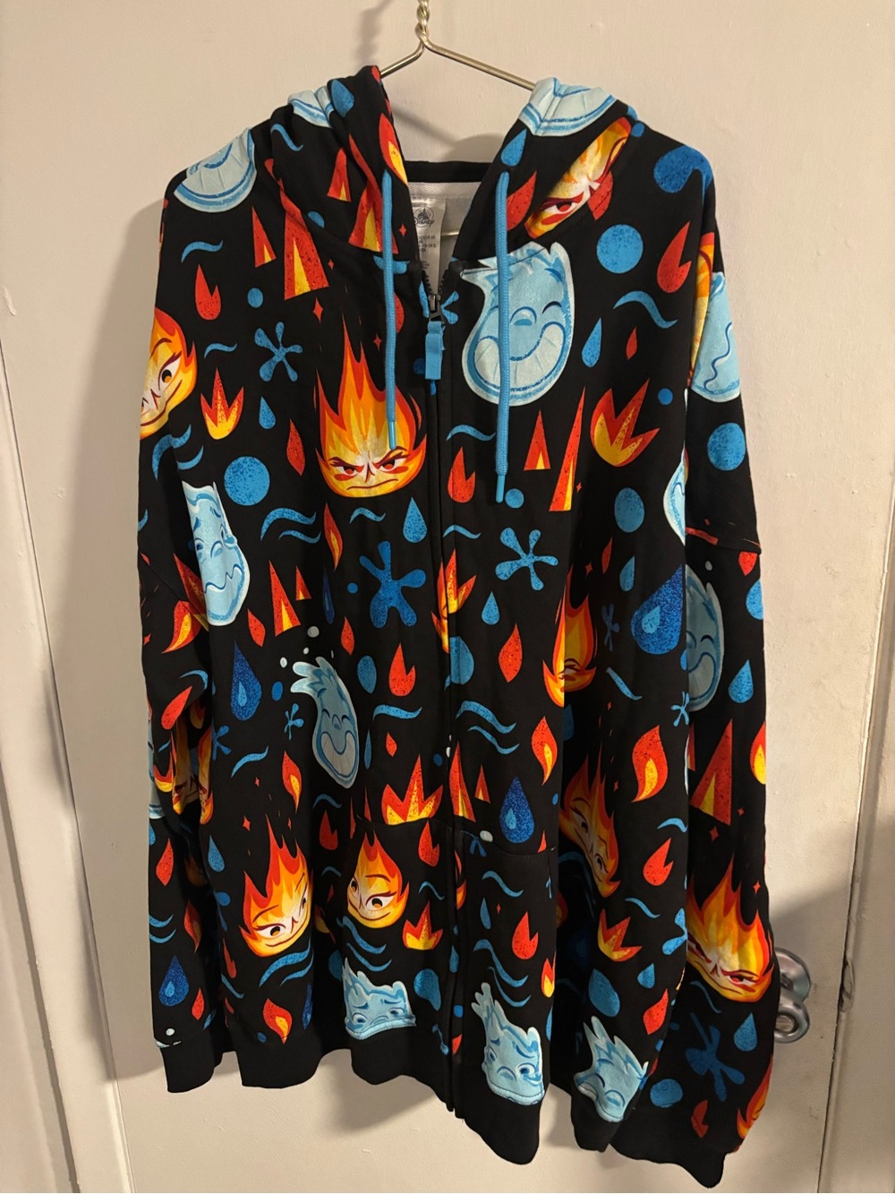 Disney Pixar Elemental All Over Print Full Zip Hoodie Adult XXL